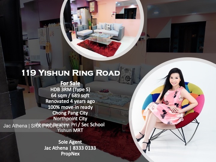 Blk 119 Yishun Ring Road (Yishun), HDB 3 Rooms #188778122